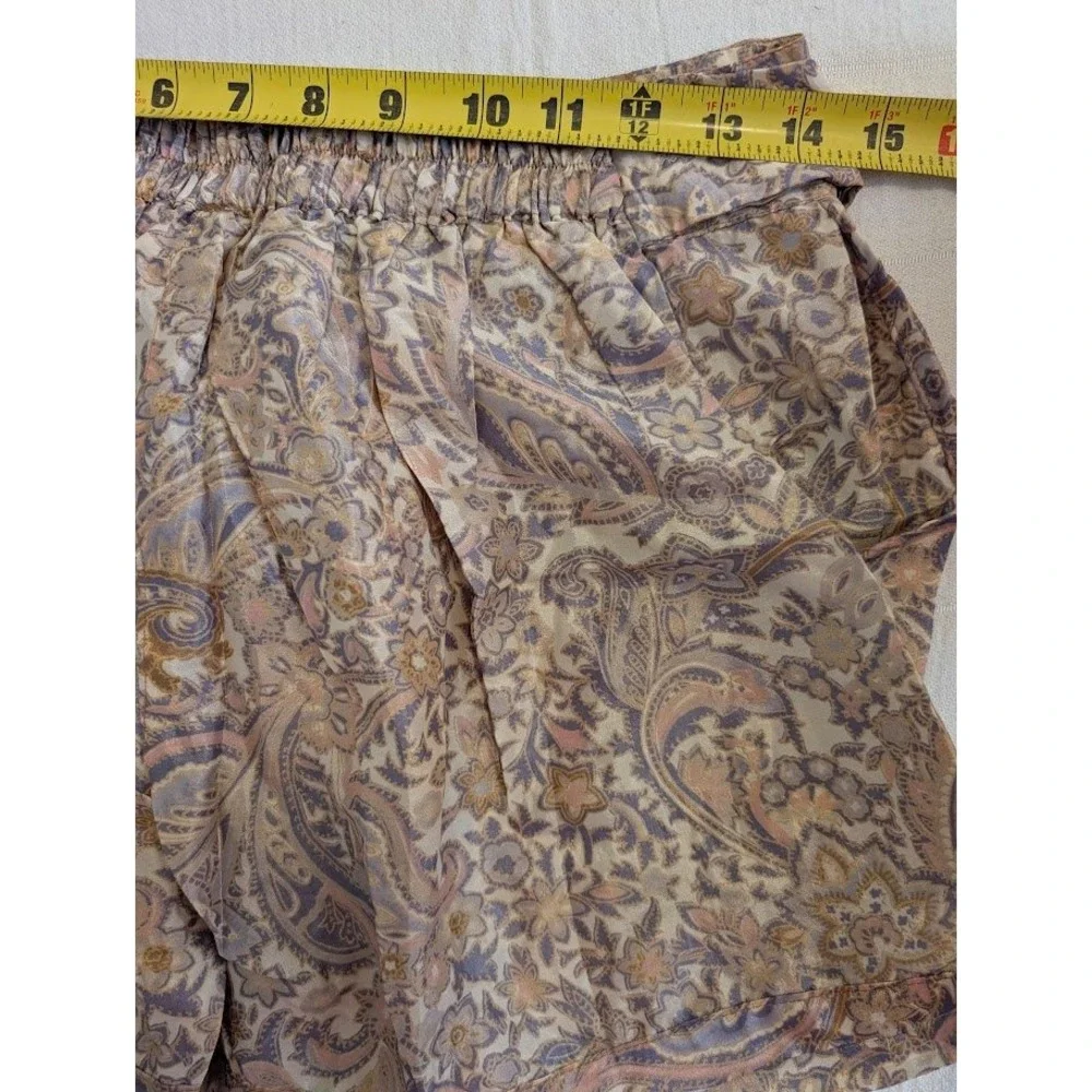 Junglee Billee Paisley Print Tie Waist Shorts S/M With Tassel Detail Boho‎ Chic
